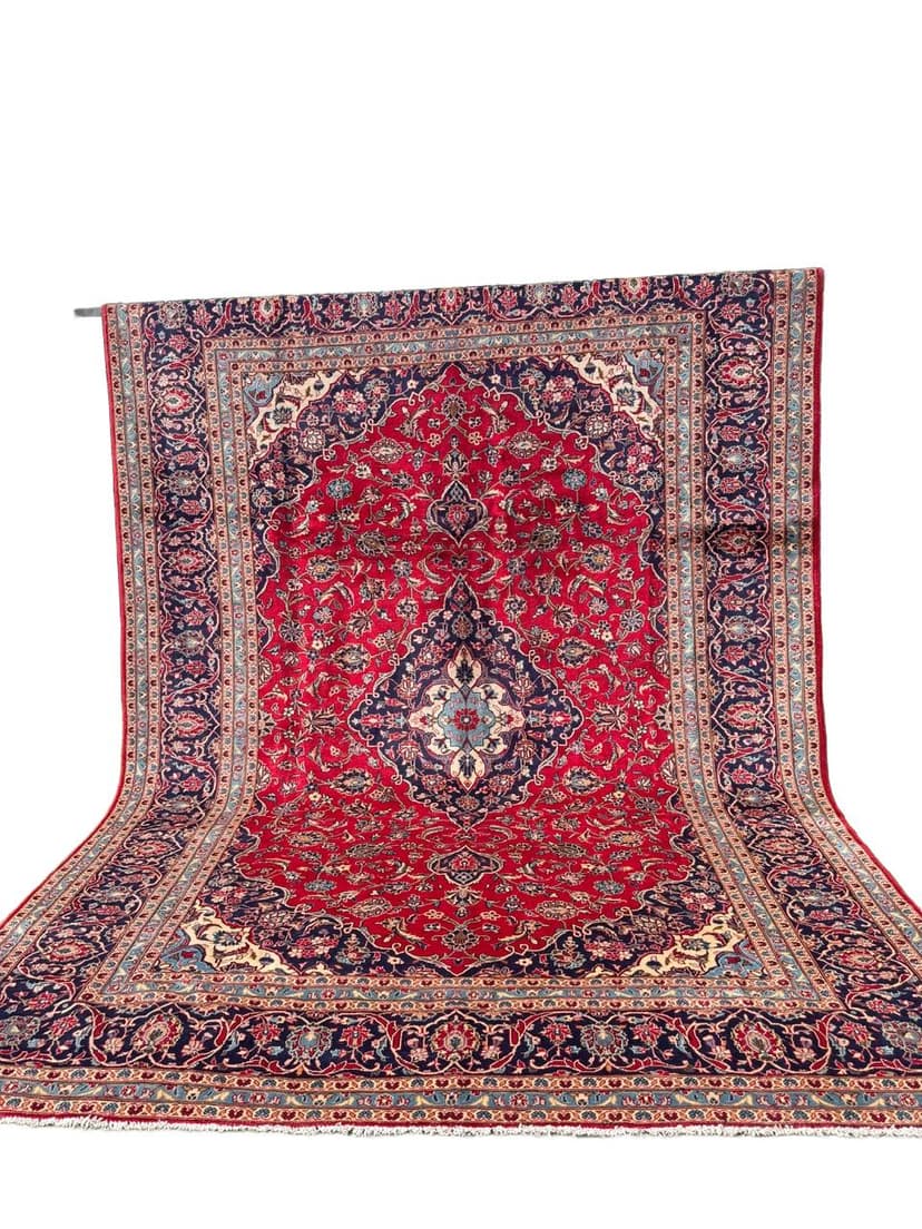 Dywan Keshan, 400x300 cm, czerwony, wełna, Iran