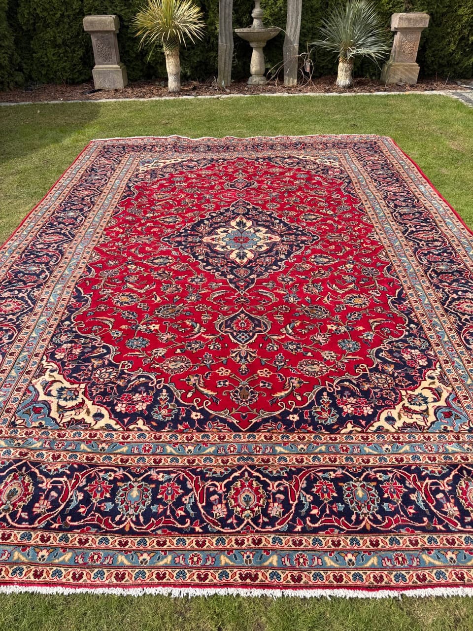 Dywan Keshan, 400x300 cm, czerwony, wełna, Iran - 293624