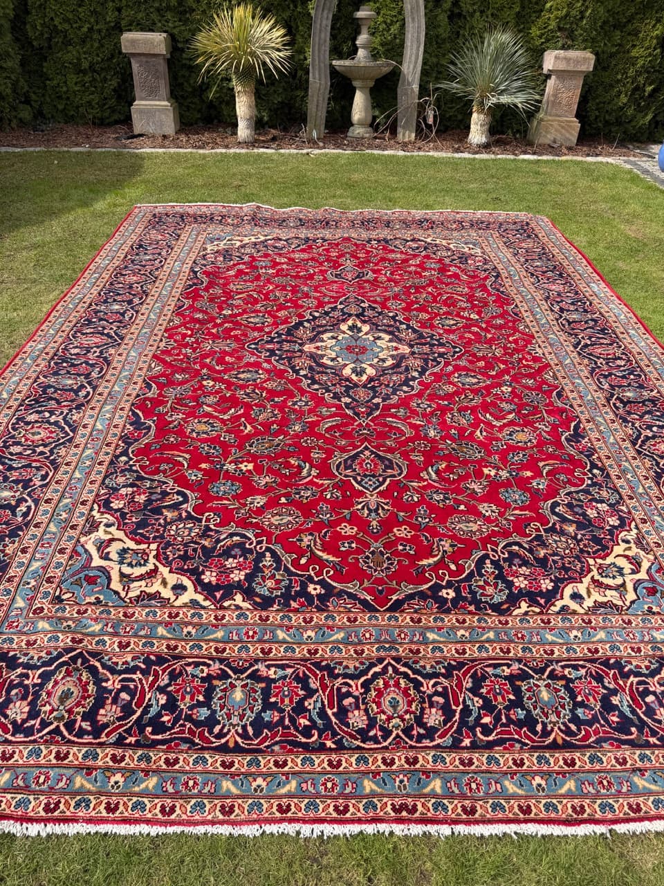 Dywan Keshan, 400x300 cm, czerwony, wełna, Iran - 293621