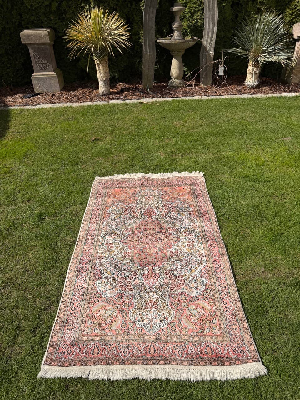 Dywan Ghoum, jedwab czerwony, bawełna beżowa, Iran, 165x100 cm - 293635