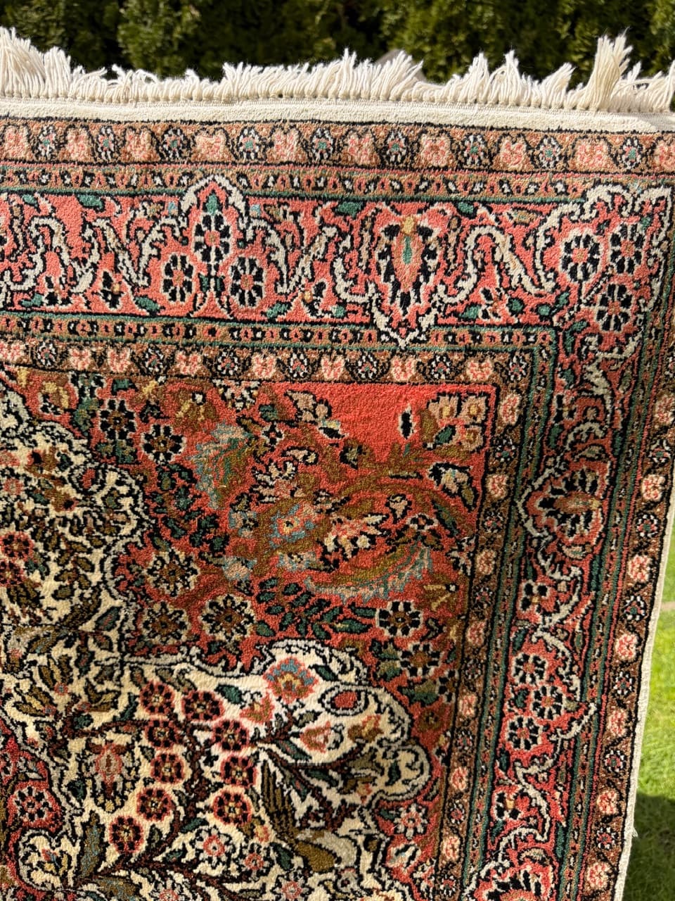 Dywan Ghoum, jedwab czerwony, bawełna beżowa, Iran, 165x100 cm - 293630