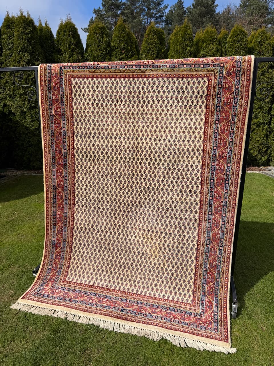 Dywan Indo Mir, 250x170 cm, wełna beżowy brązowy czerwony niebieski żółty, Indie - 293655