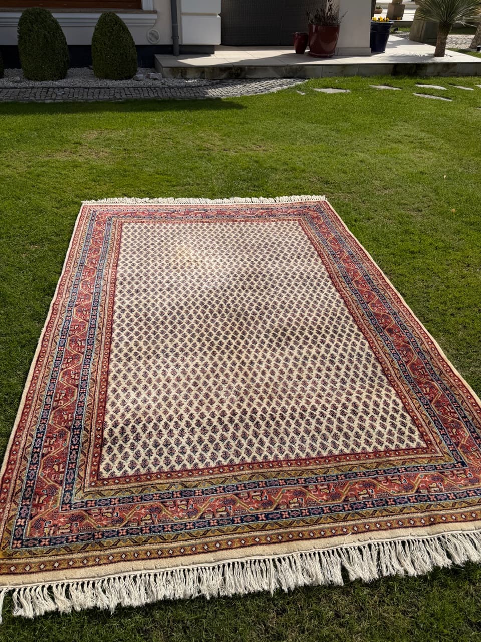 Dywan Indo Mir, 250x170 cm, wełna beżowy brązowy czerwony niebieski żółty, Indie - 293665