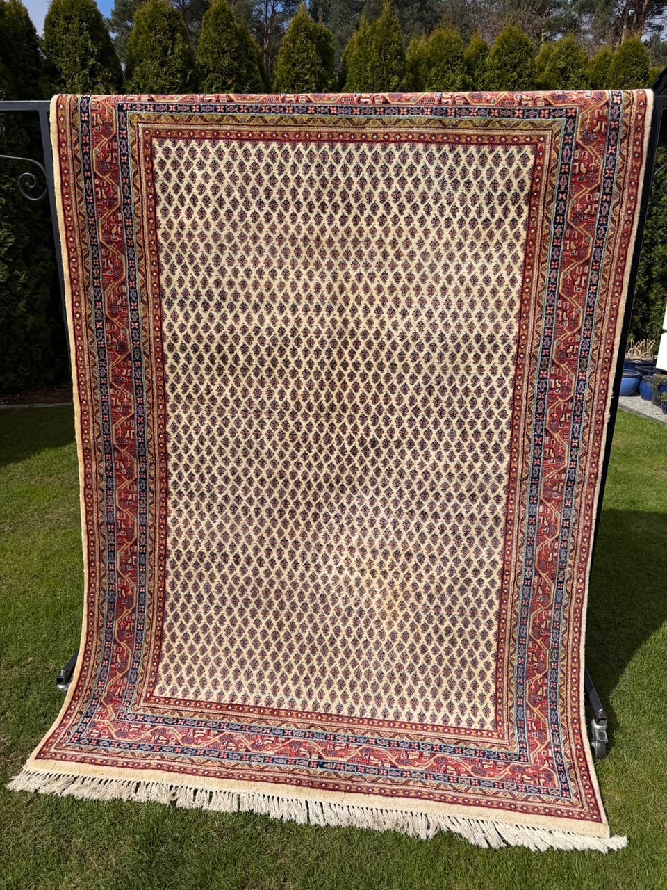 Dywan Indo Mir, 250x170 cm, wełna beżowy brązowy czerwony niebieski żółty, Indie - 293661