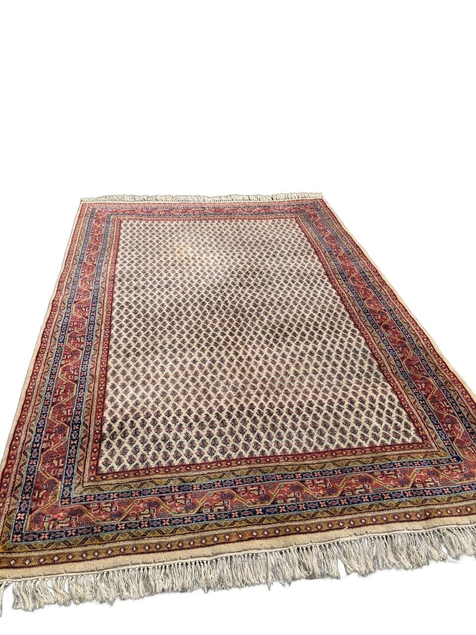 Dywan Indo Mir, 250x170 cm, wełna beżowy brązowy czerwony niebieski żółty, Indie