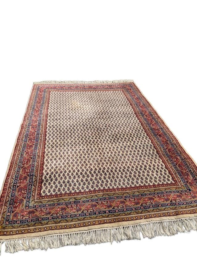 Dywan Indo Mir, 250x170 cm, wełna beżowy brązowy czerwony niebieski żółty, Indie - WYMIARY