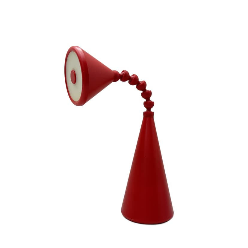 Bedside lamp, red, plastic, Ikea, Sweden, 1990s.