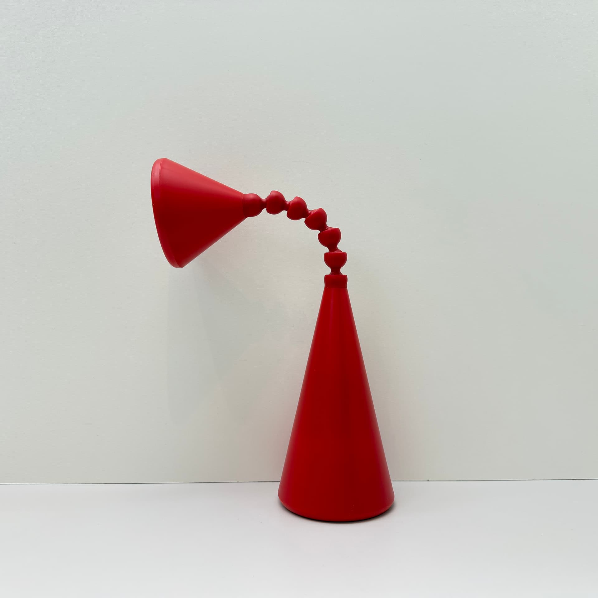 Bedside lamp, red, plastic, Ikea, Sweden, 1990s. - 293679