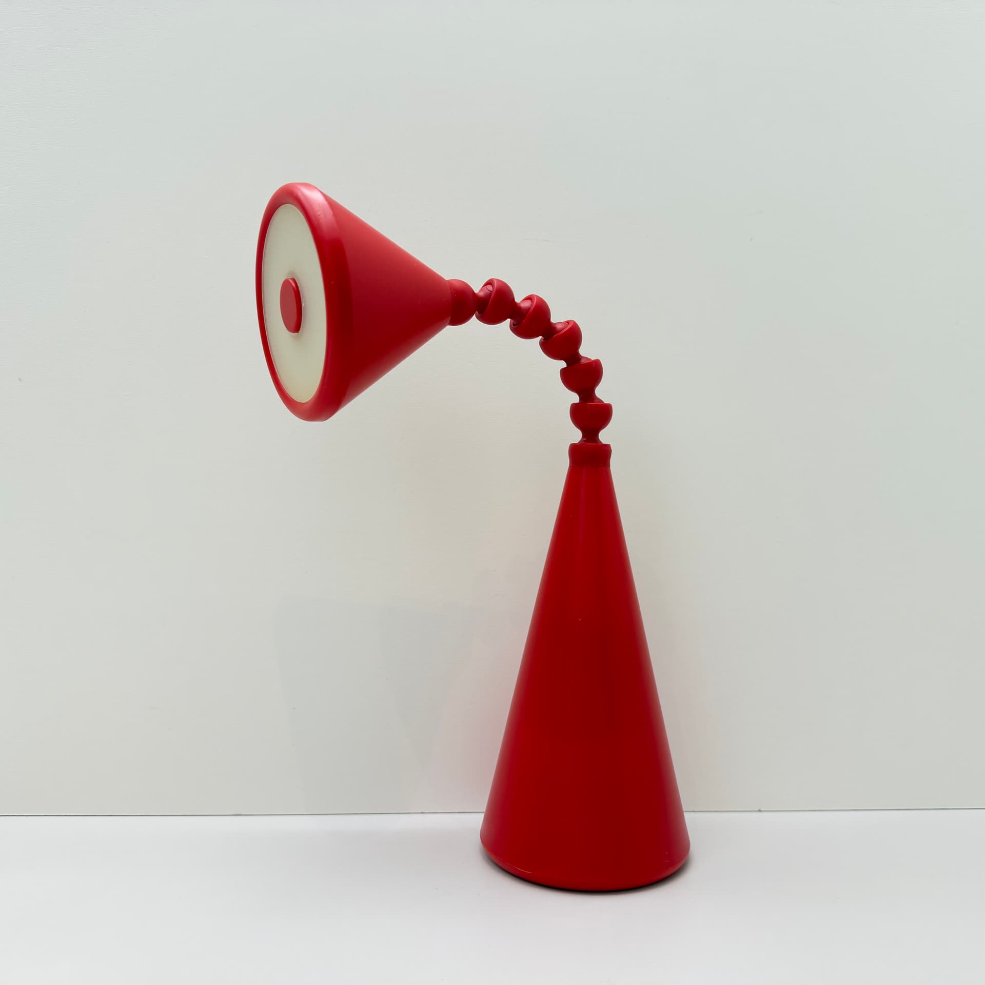 Bedside lamp, red, plastic, Ikea, Sweden, 1990s. - 293678