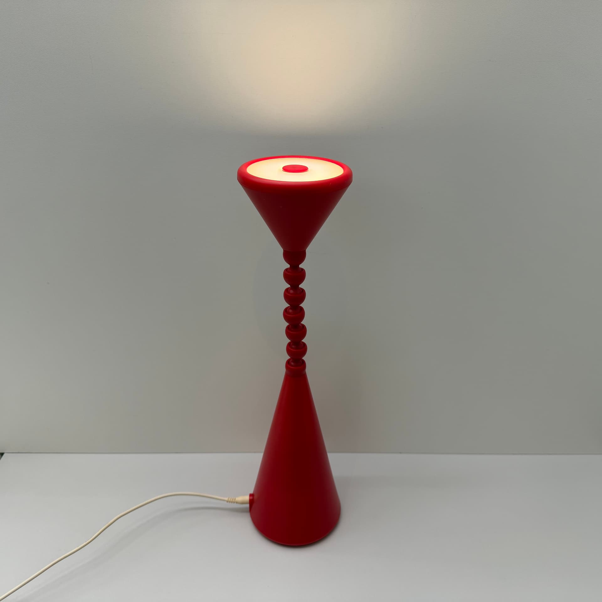 Bedside lamp, red, plastic, Ikea, Sweden, 1990s. - 293675