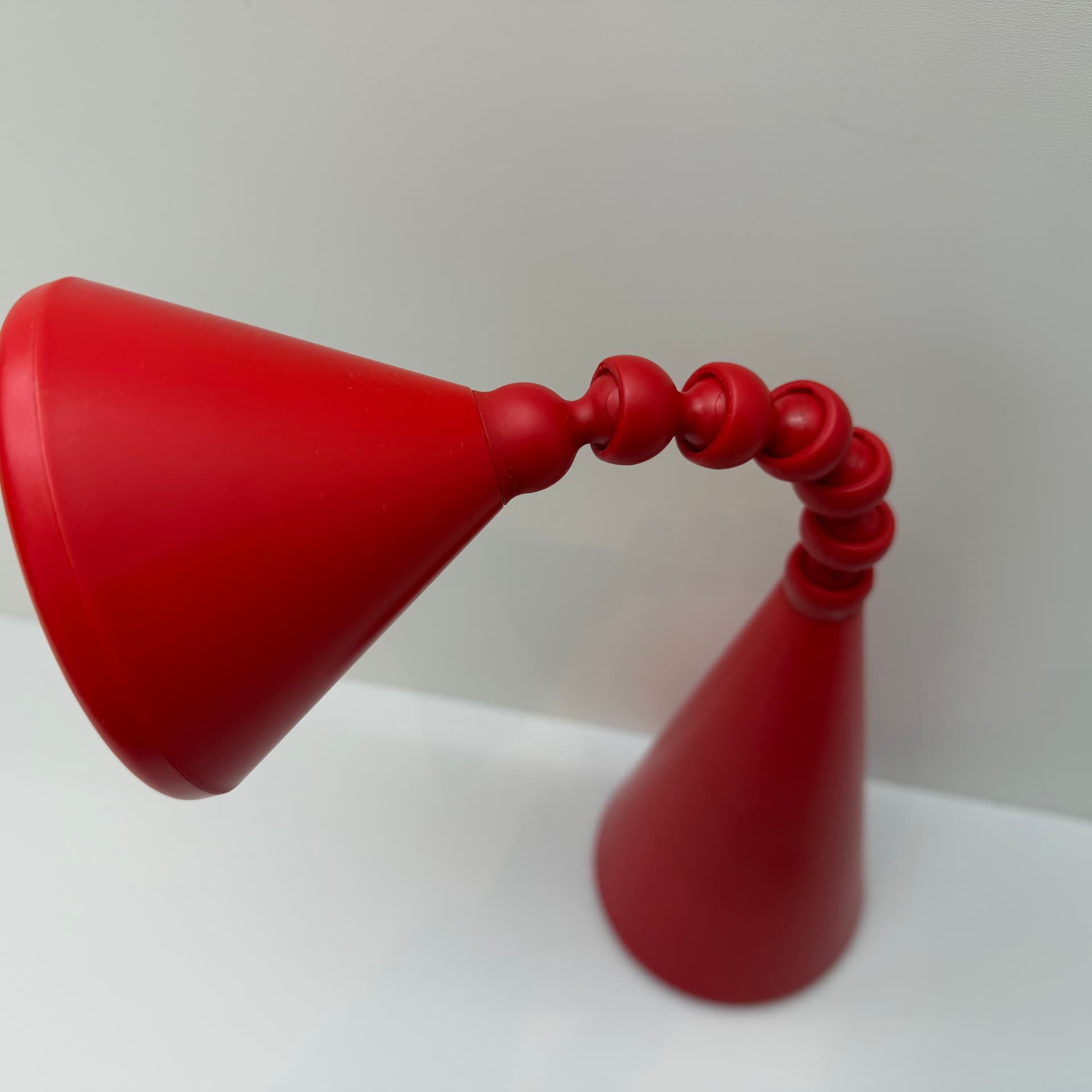 Bedside lamp, red, plastic, Ikea, Sweden, 1990s. - 293682