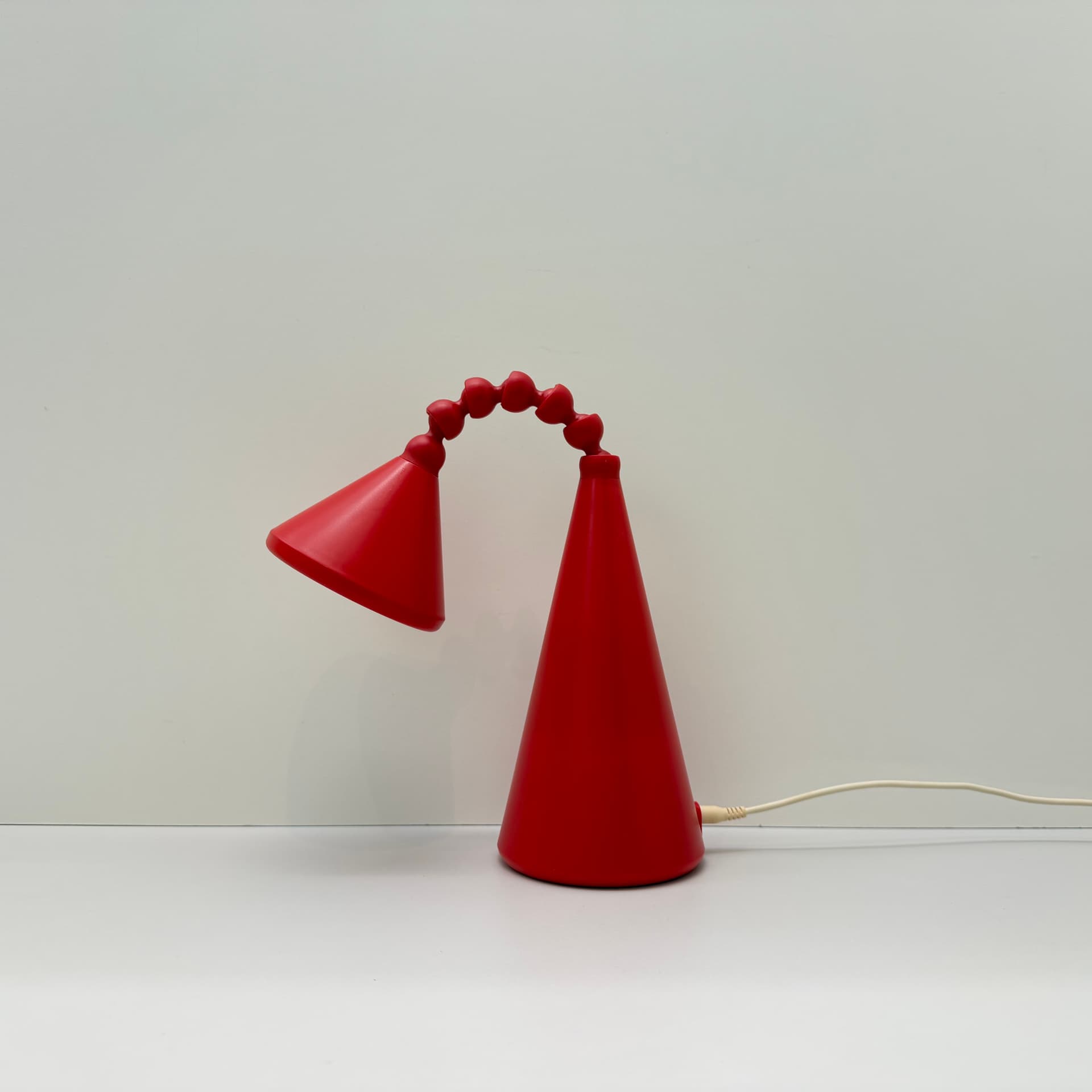 Bedside lamp, red, plastic, Ikea, Sweden, 1990s. - 293671