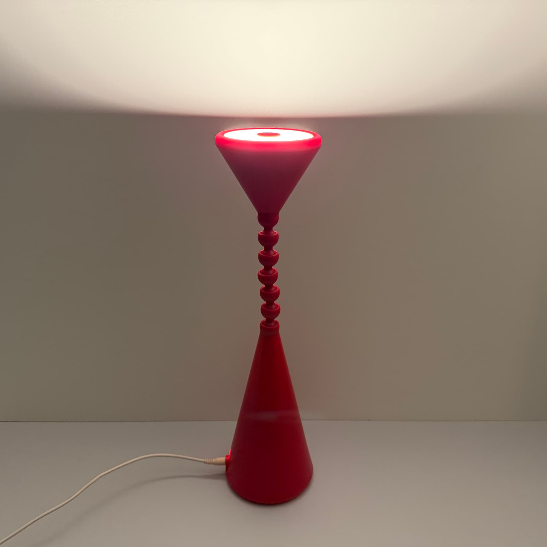 Bedside lamp, red, plastic, Ikea, Sweden, 1990s. - 293673