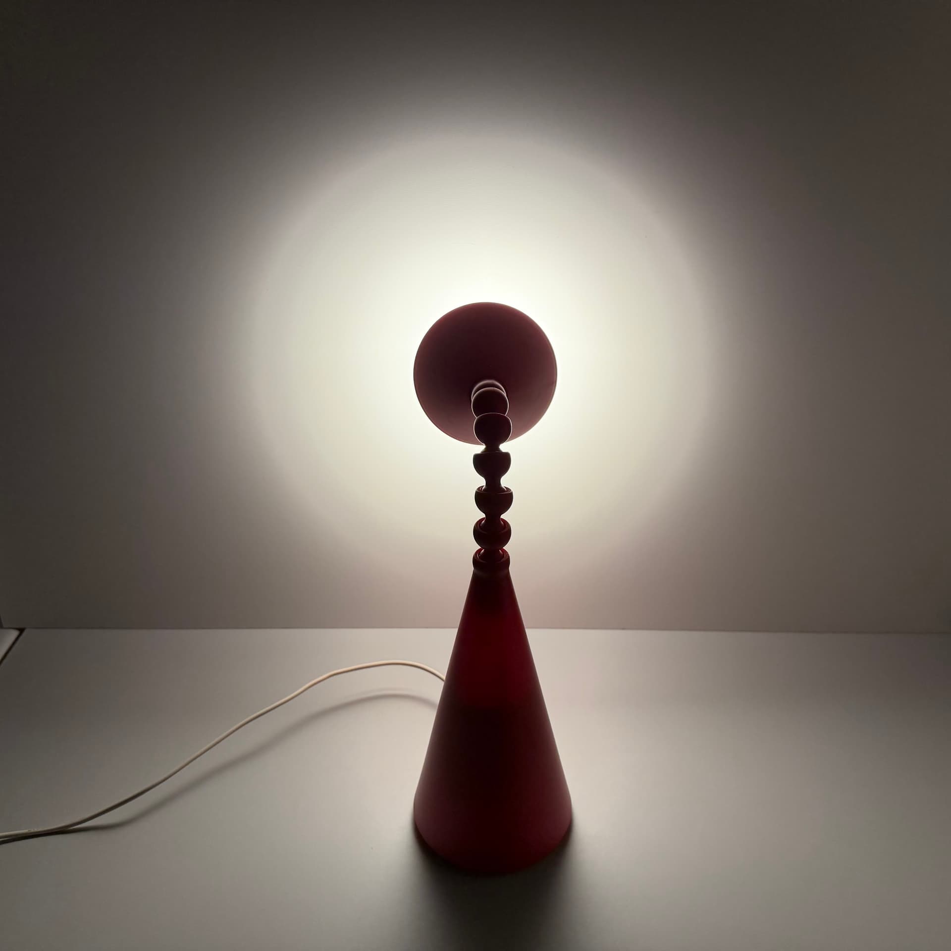 Bedside lamp, red, plastic, Ikea, Sweden, 1990s. - 293672
