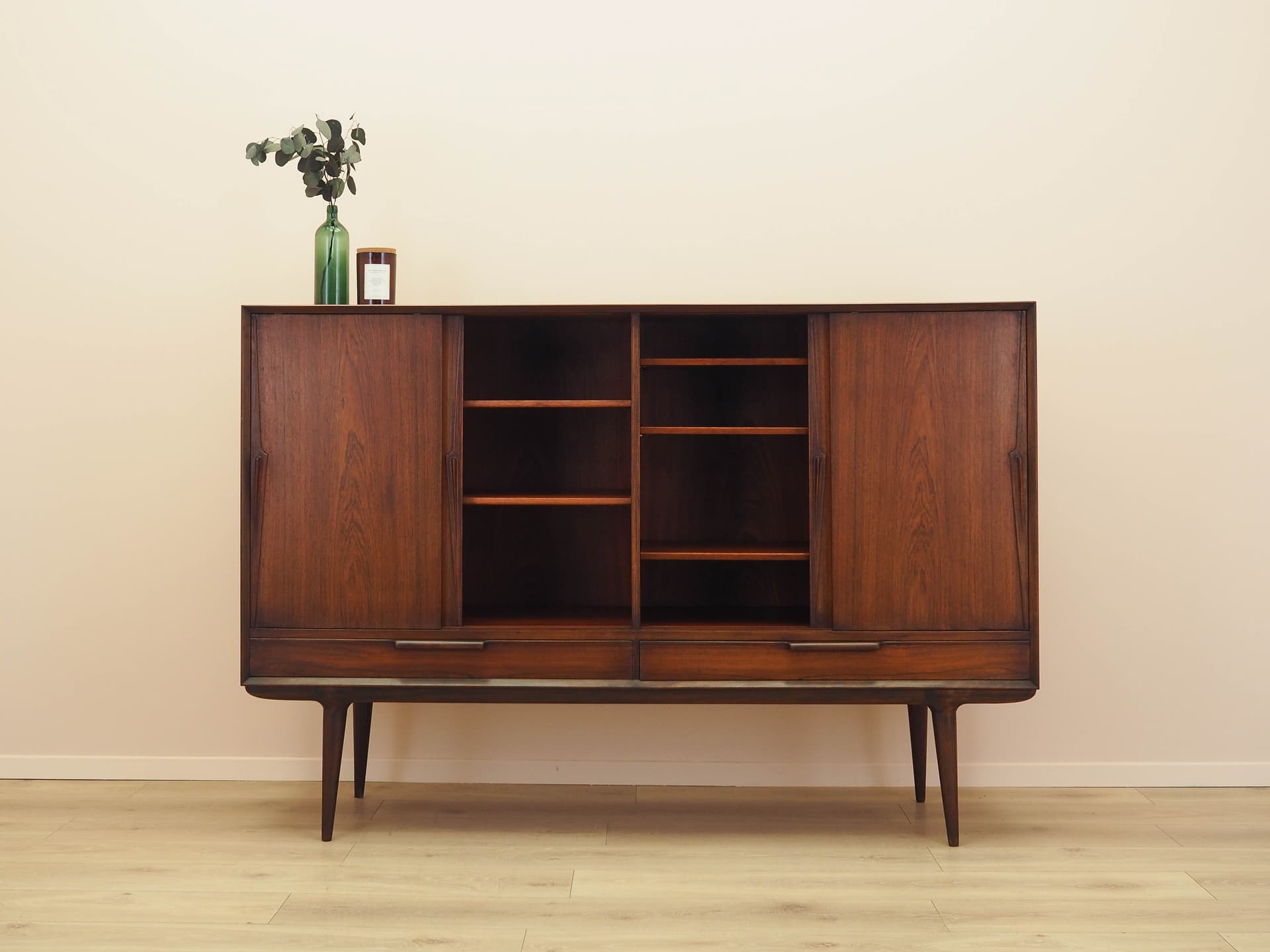 Highboard, palisander brązowy, drewno, Omann Jun, Dania, lata 70. - 293700