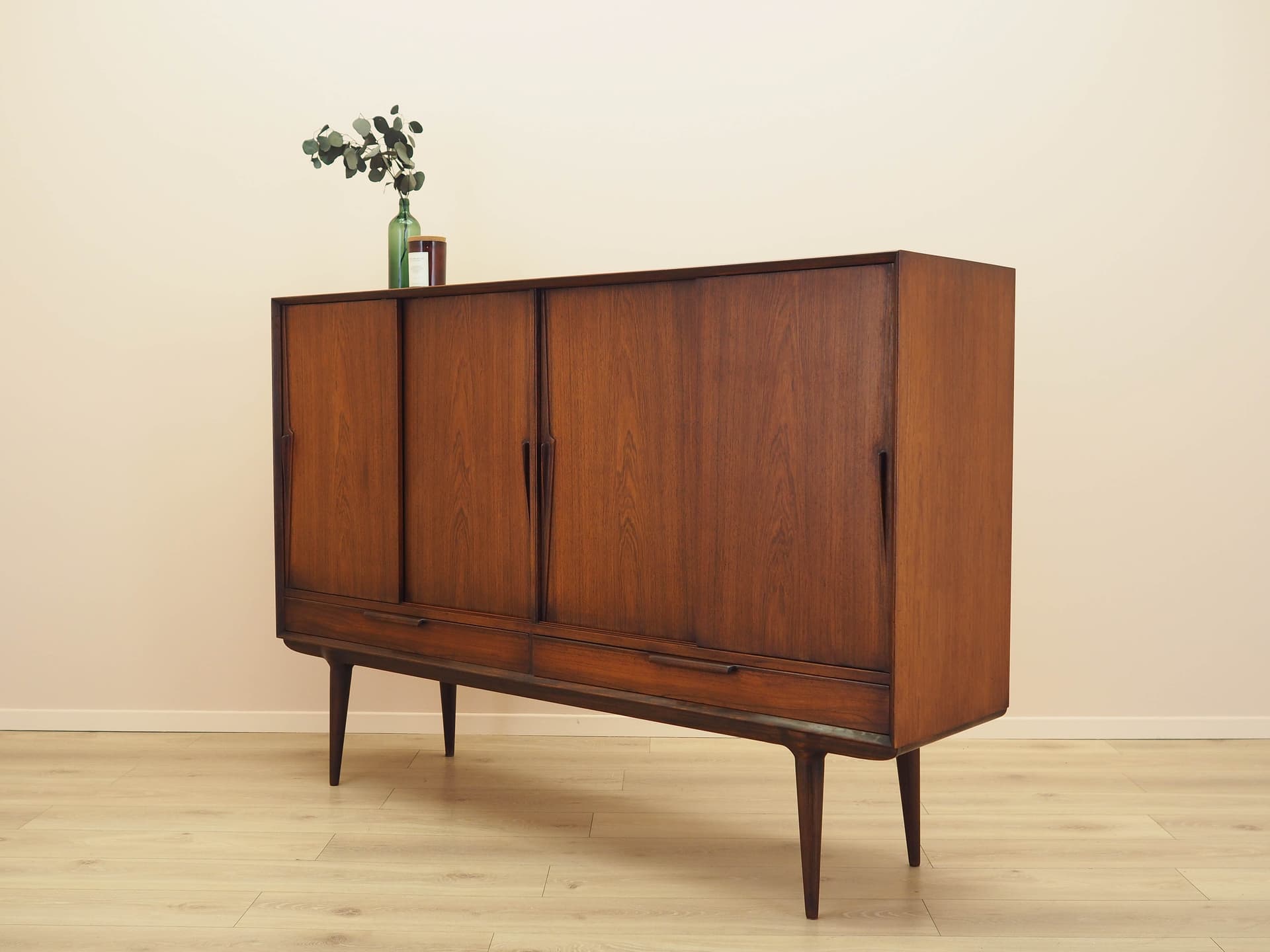 Highboard, palisander brązowy, drewno, Omann Jun, Dania, lata 70. - 293701