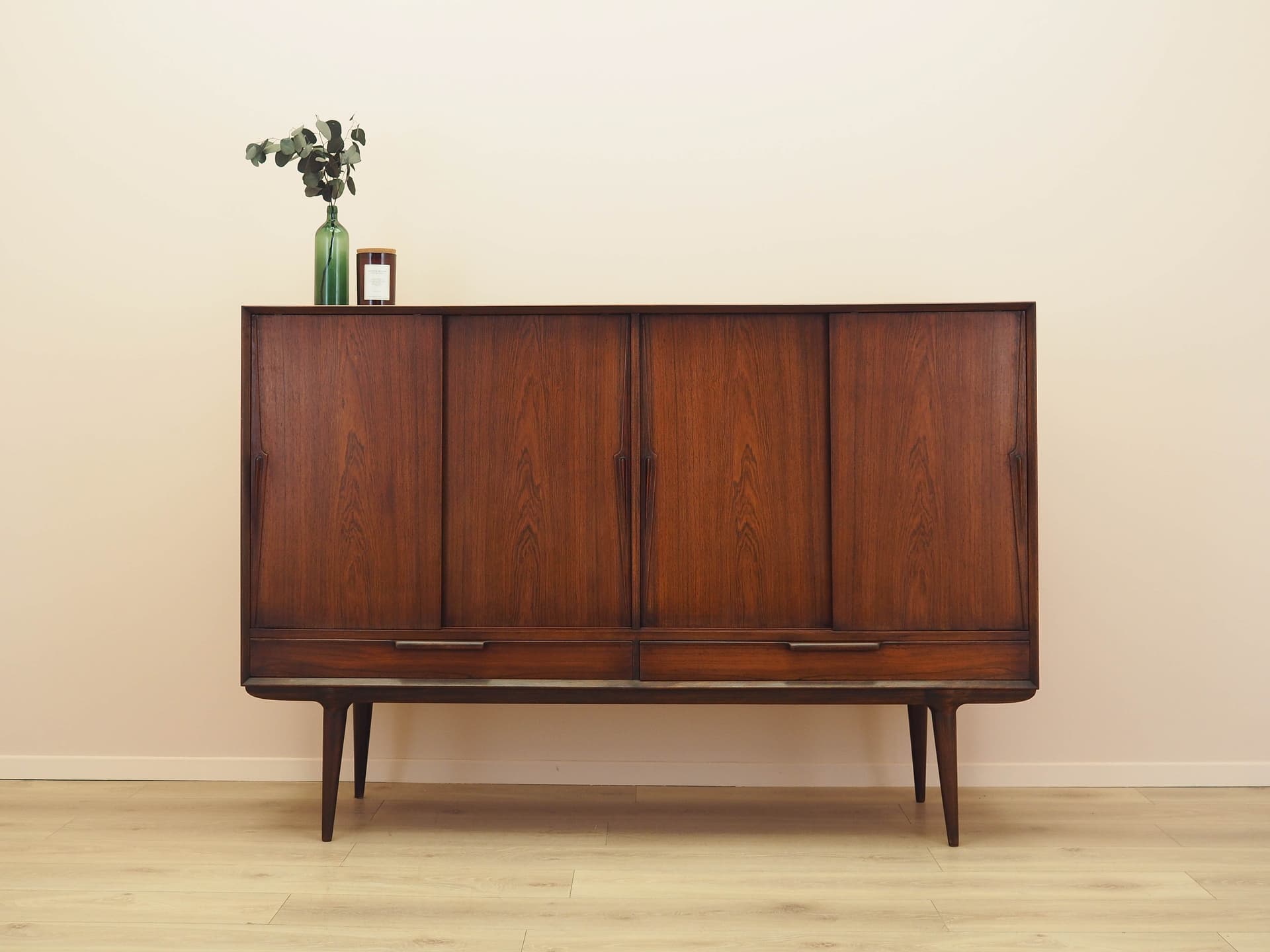 Highboard, palisander brązowy, drewno, Omann Jun, Dania, lata 70. - 293699