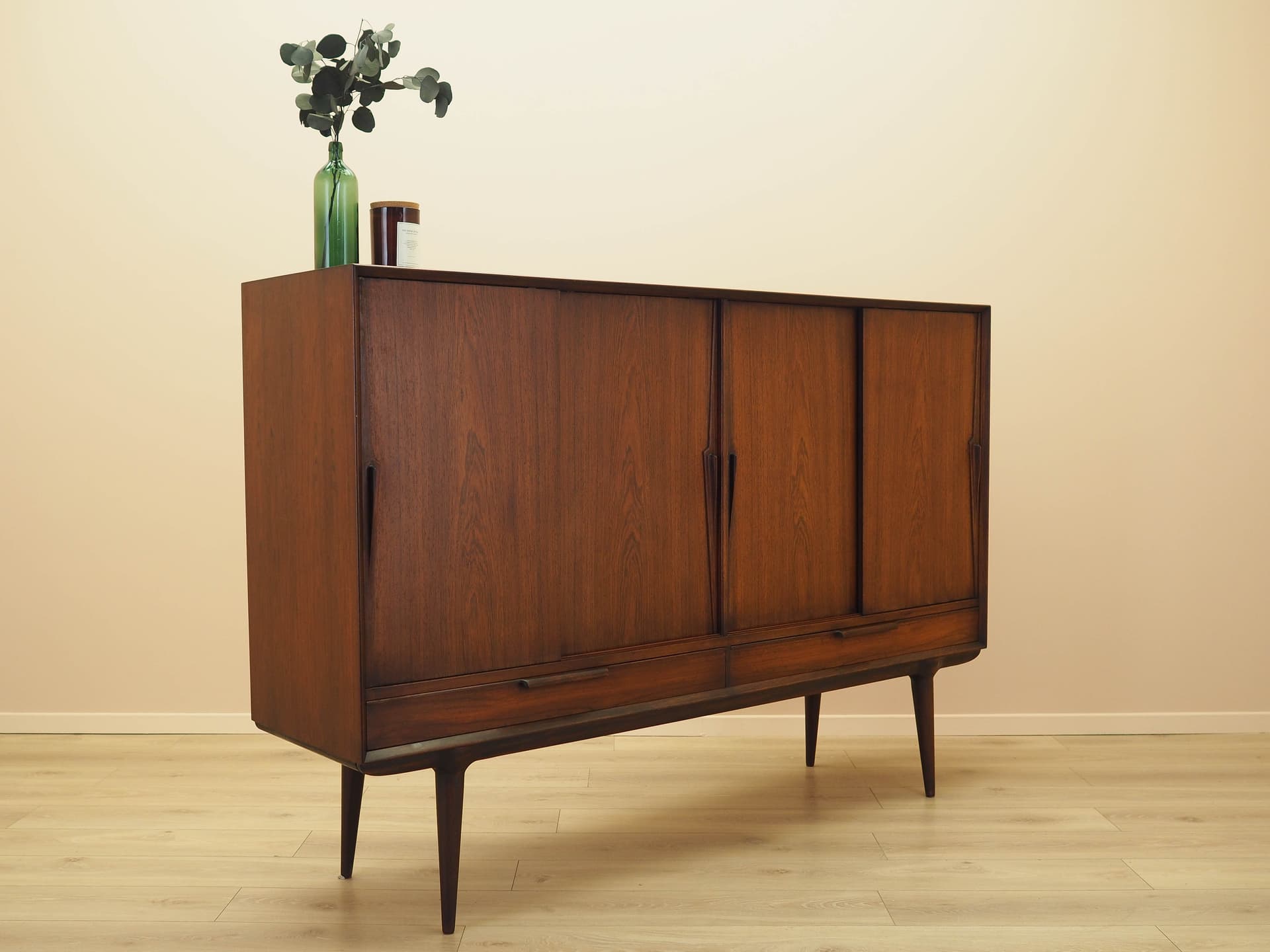 Highboard, palisander brązowy, drewno, Omann Jun, Dania, lata 70. - 293703