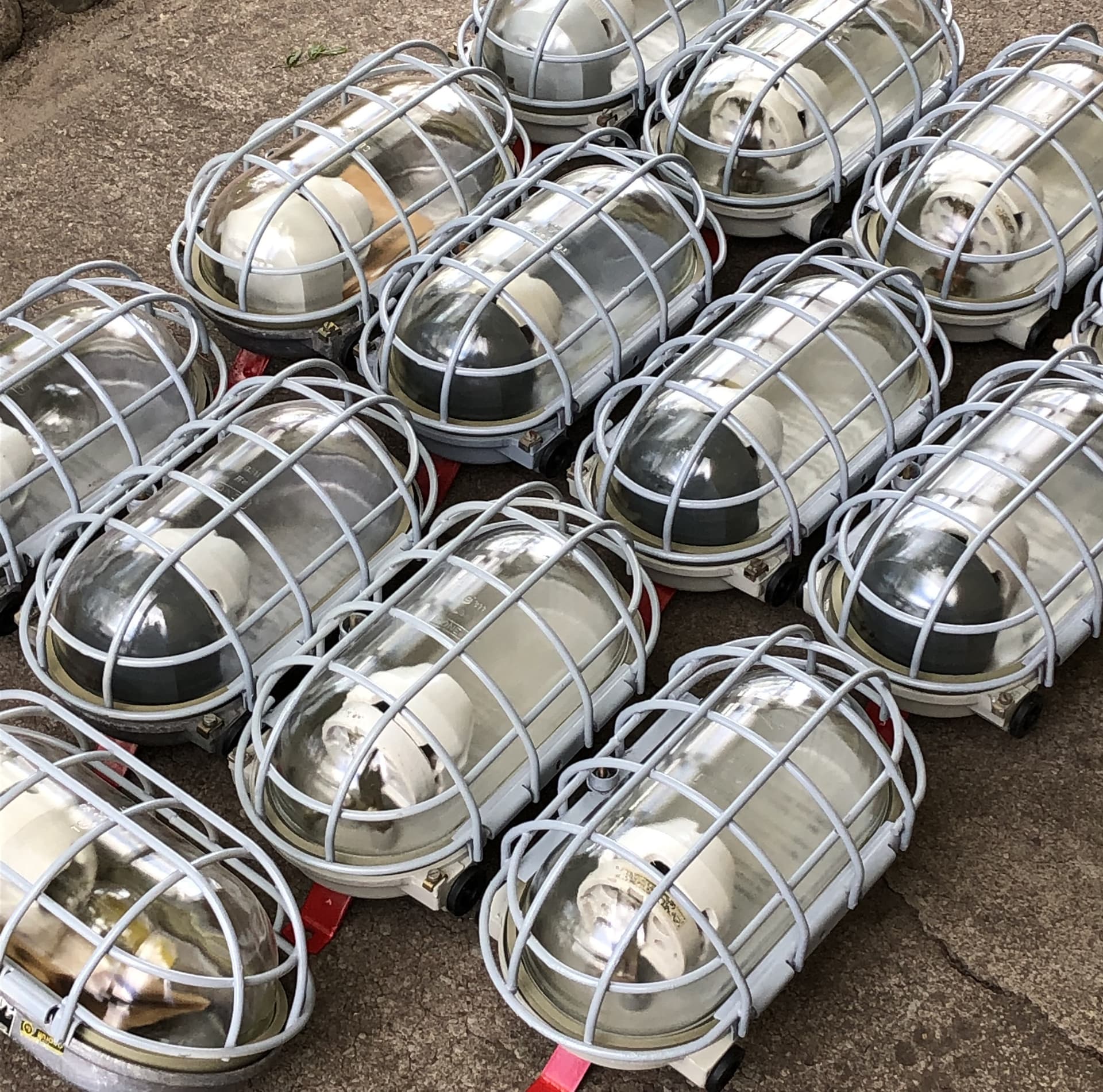 Kinkiety Bunkerlampe, szary, metal, Niemcy, lata 70. - 82260