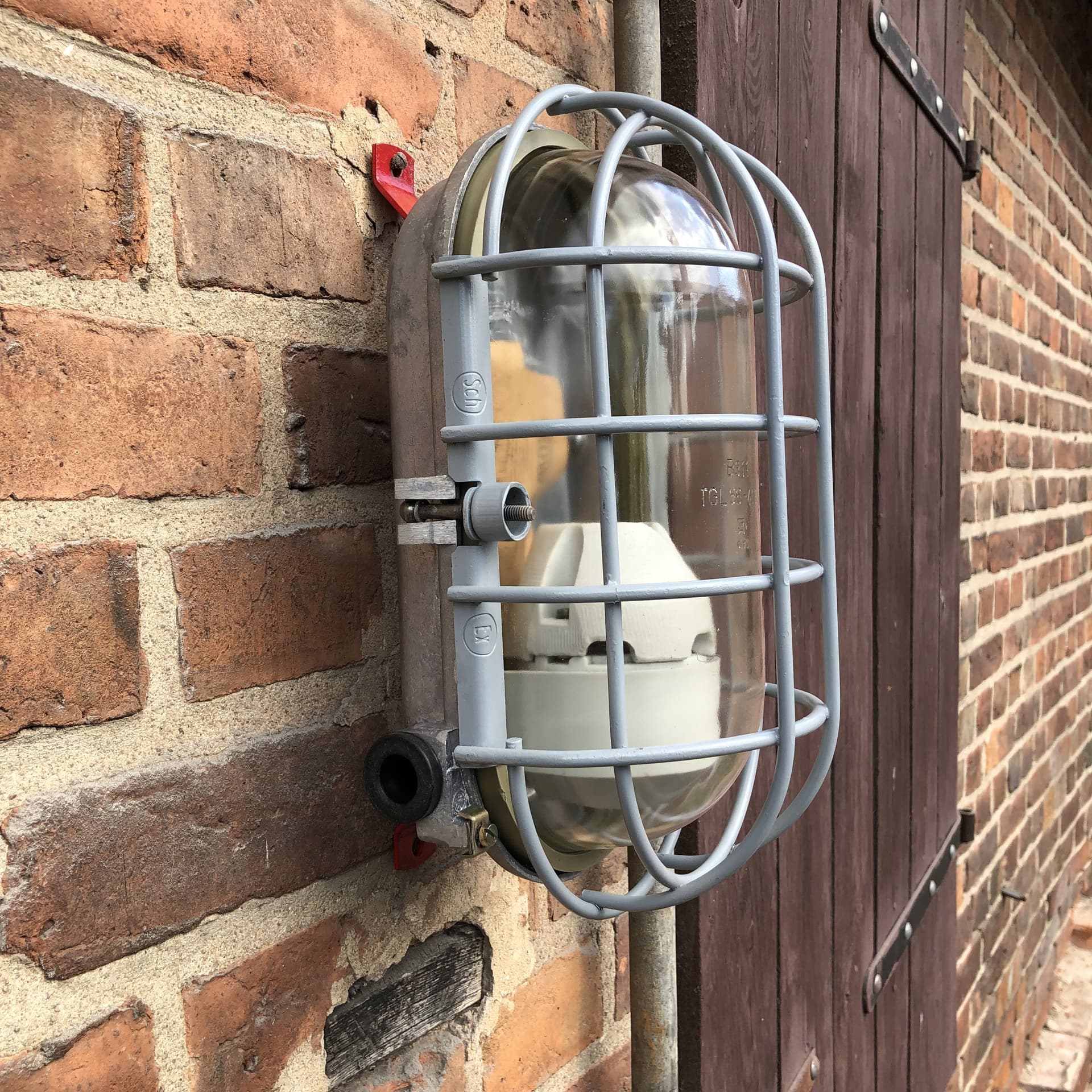 Kinkiety Bunkerlampe, szary, metal, Niemcy, lata 70. - 82263