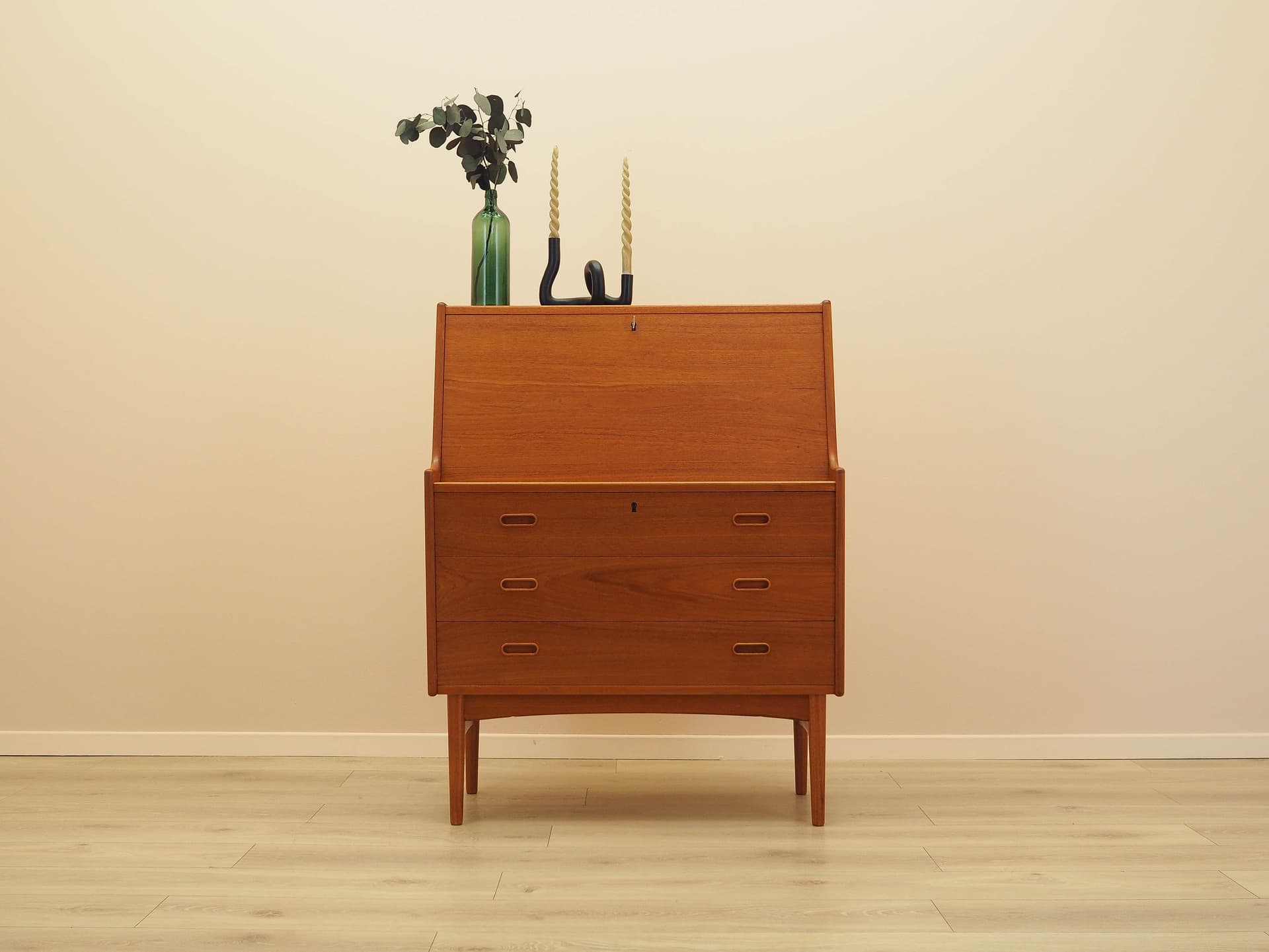 Secretary desk, brown teak, by A. Wahl Iversen, Vinde Møbelfabrik, Denmark, 1970s. - 293757