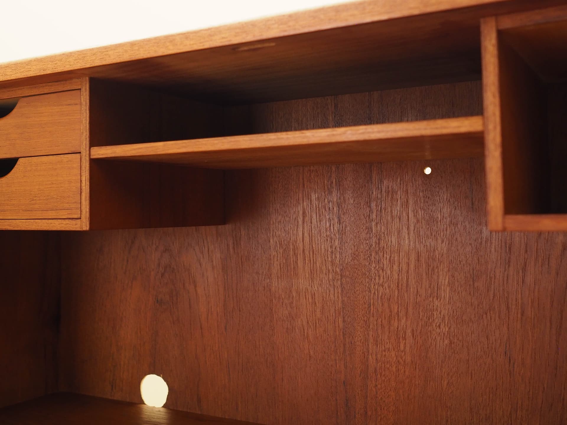 Secretary desk, brown teak, by A. Wahl Iversen, Vinde Møbelfabrik, Denmark, 1970s. - 293770