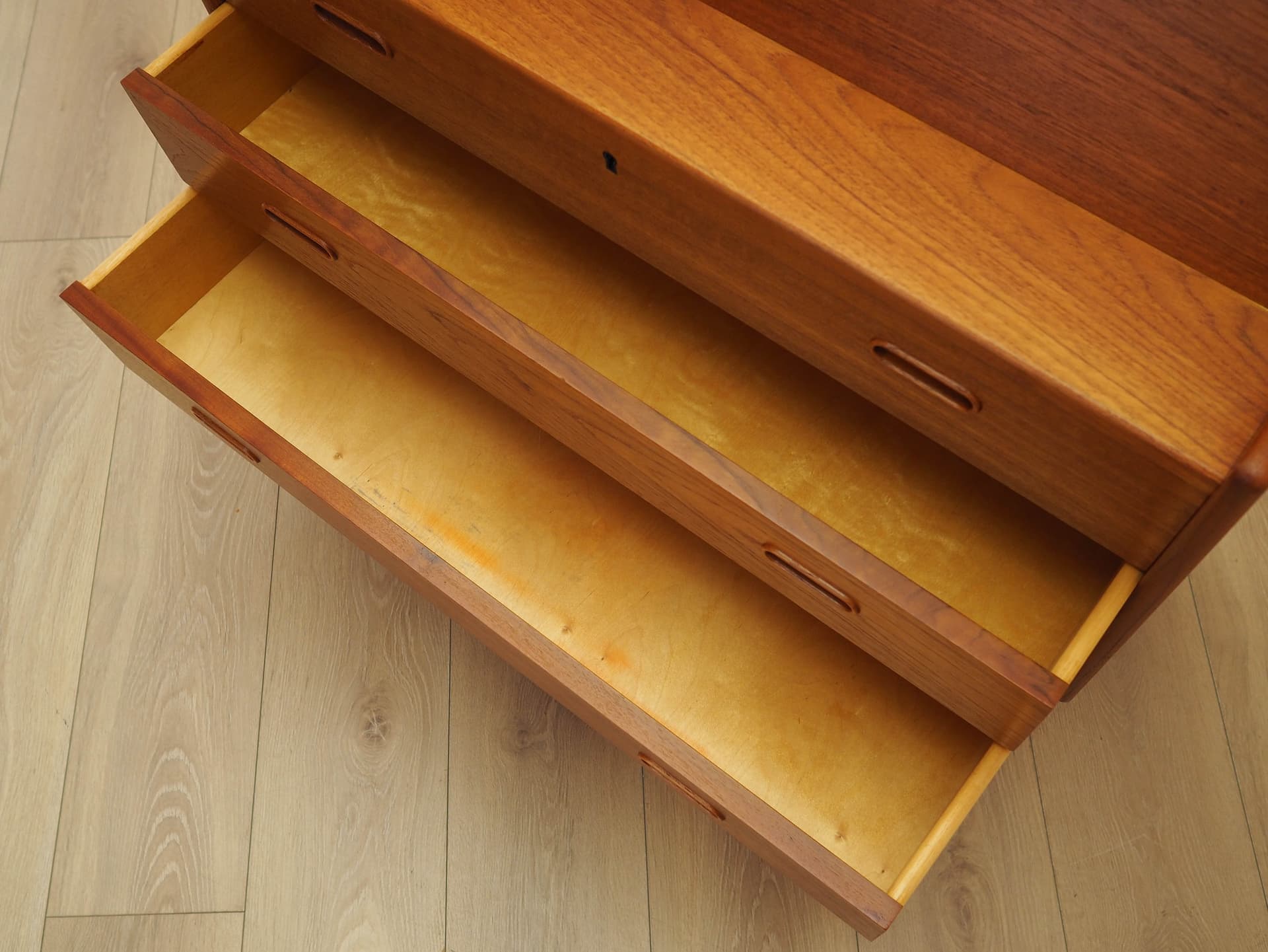 Secretary desk, brown teak, by A. Wahl Iversen, Vinde Møbelfabrik, Denmark, 1970s. - 293769