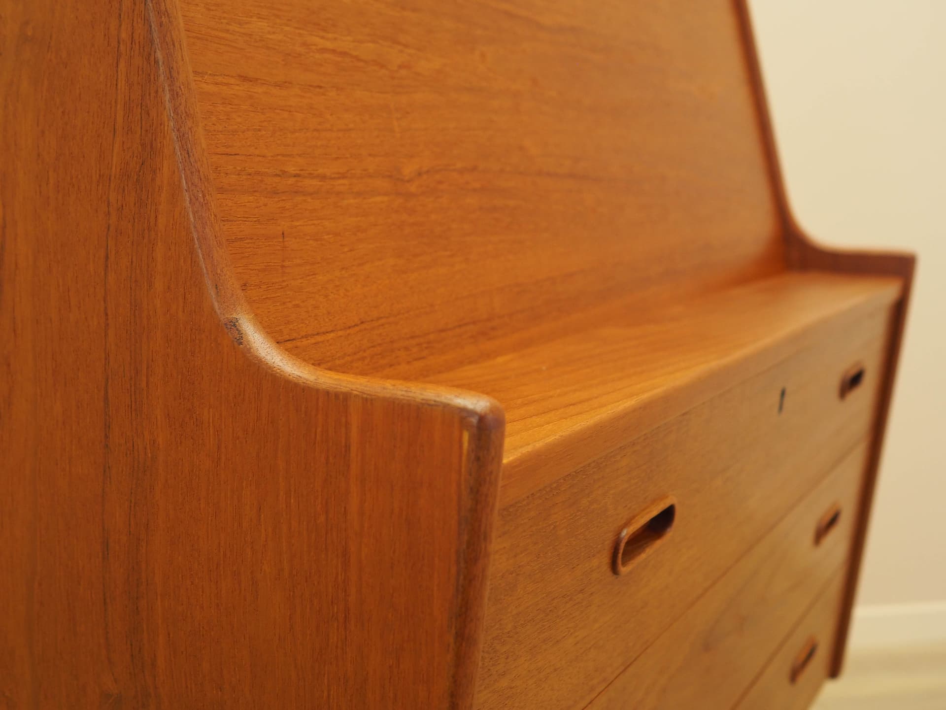 Secretary desk, brown teak, by A. Wahl Iversen, Vinde Møbelfabrik, Denmark, 1970s. - 293763