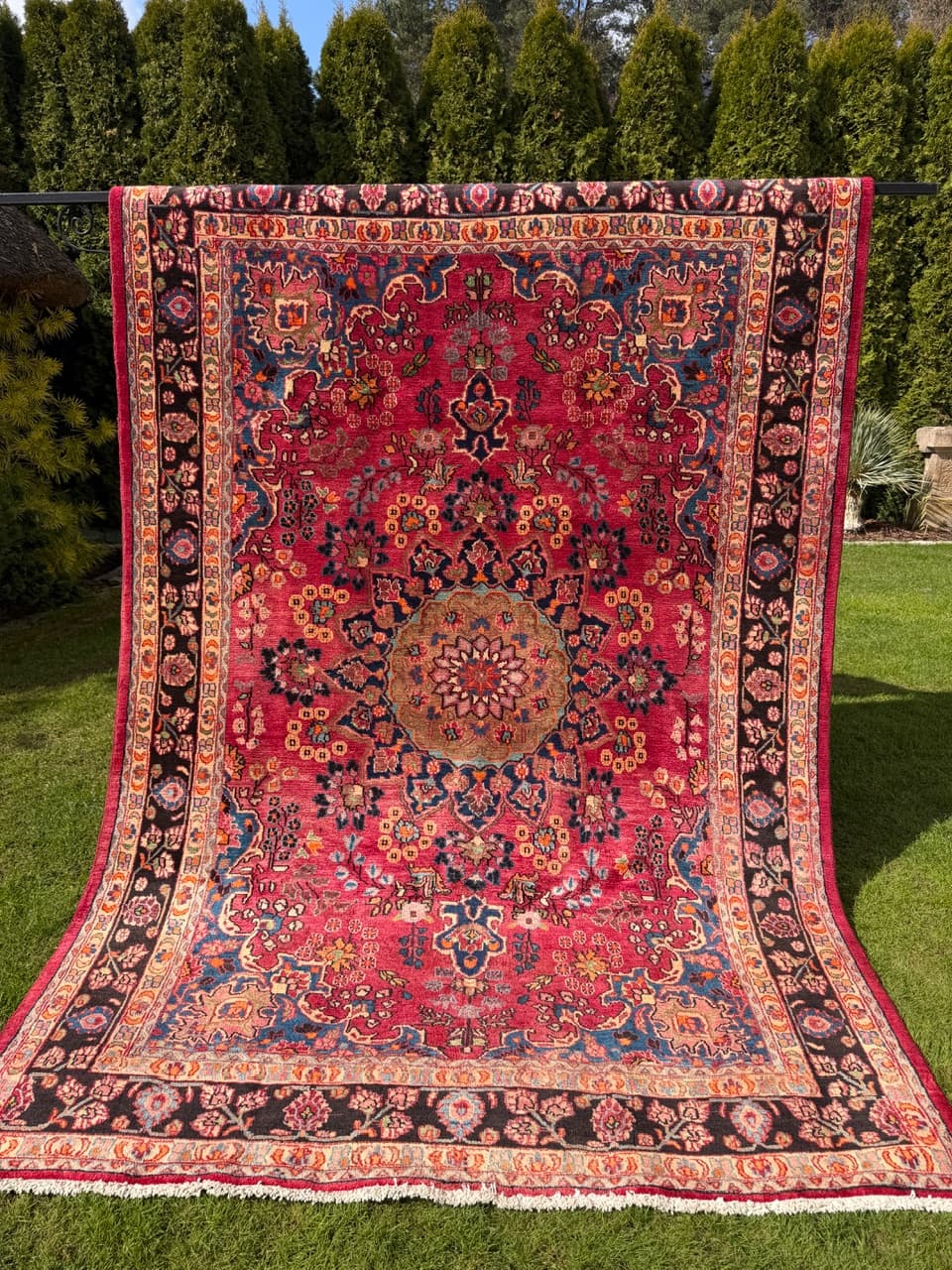 Dywan Keshan 300x200 cm, czerwony, wełna kaszmirowa, Iran - 293785