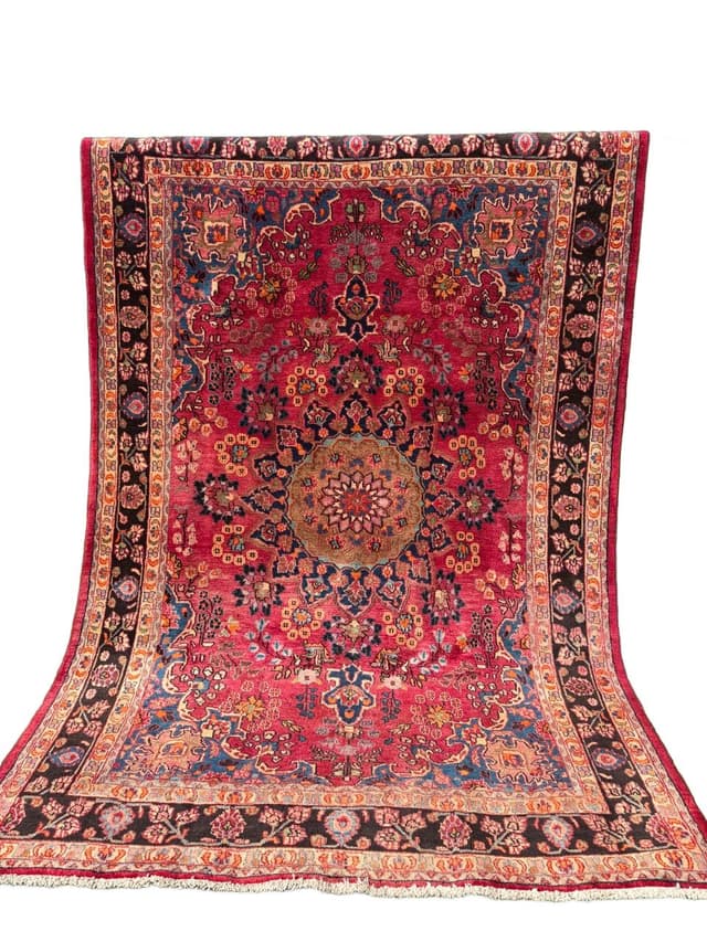 Dywan Keshan 300x200 cm, czerwony, wełna kaszmirowa, Iran - WYMIARY