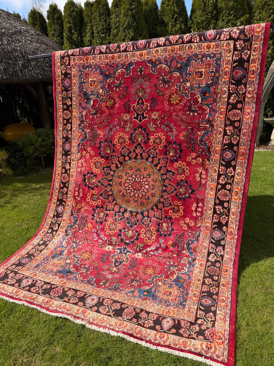 Dywan Keshan 300x200 cm, czerwony, wełna kaszmirowa, Iran - 293786