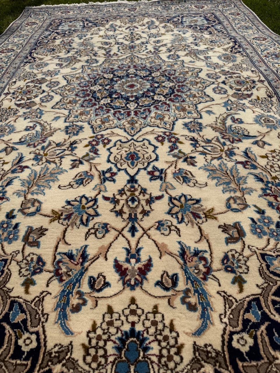 Dywan Nain, 250x150 cm, beżowy, wełna kaszmirowa jedwab, Iran - 293807