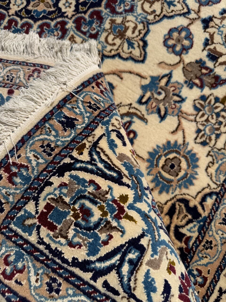 Dywan Nain, 250x150 cm, beżowy, wełna kaszmirowa jedwab, Iran - 293814