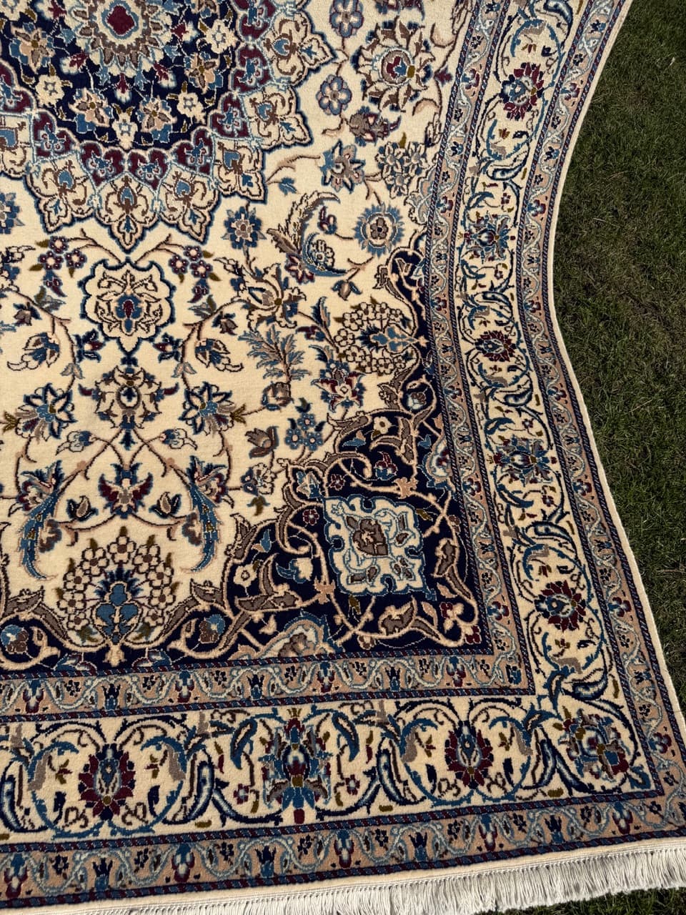 Dywan Nain, 250x150 cm, beżowy, wełna kaszmirowa jedwab, Iran - 293803