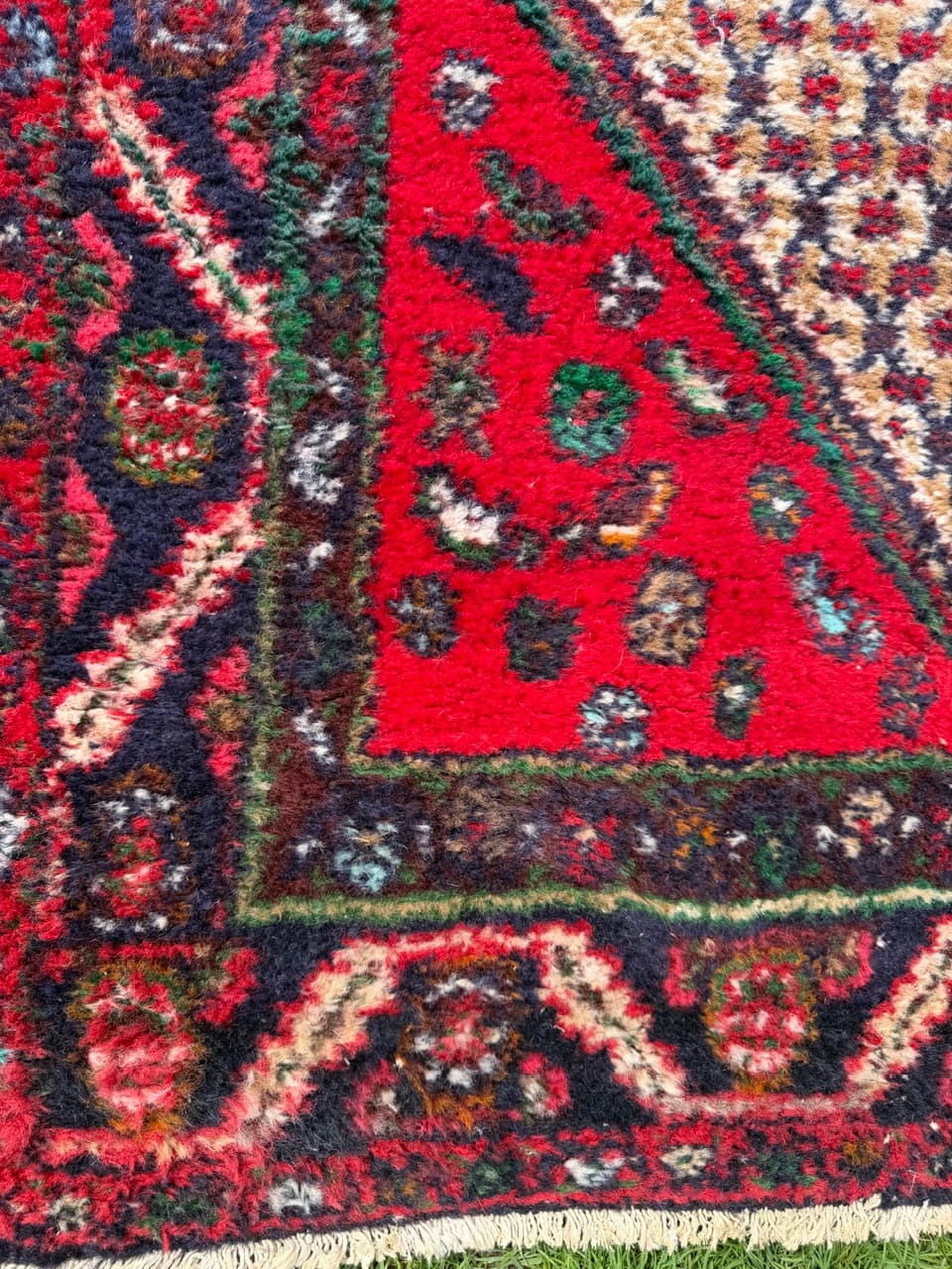 Chodnik Hamadan 280x110 cm, czerwony, wełna, Iran - 293823