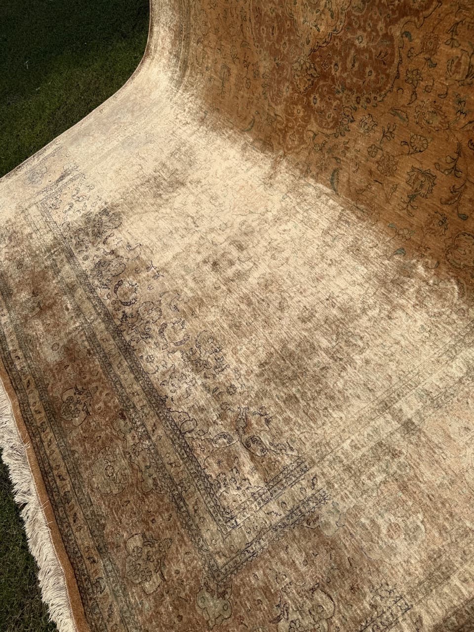 Dywan Ghoum/Qom, jedwab beżowo-złoty, Iran, 350x250 cm - 293838