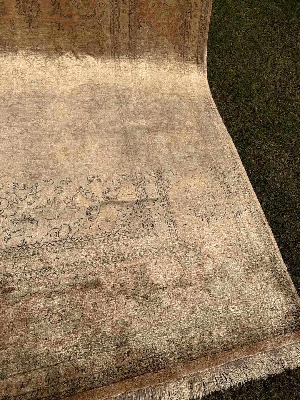 Dywan Ghoum/Qom, jedwab beżowo-złoty, Iran, 350x250 cm - 293835