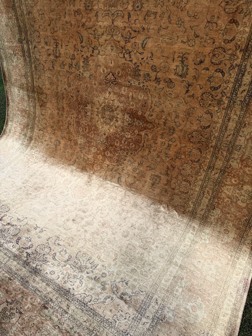 Dywan Ghoum/Qom, jedwab beżowo-złoty, Iran, 350x250 cm - 293831