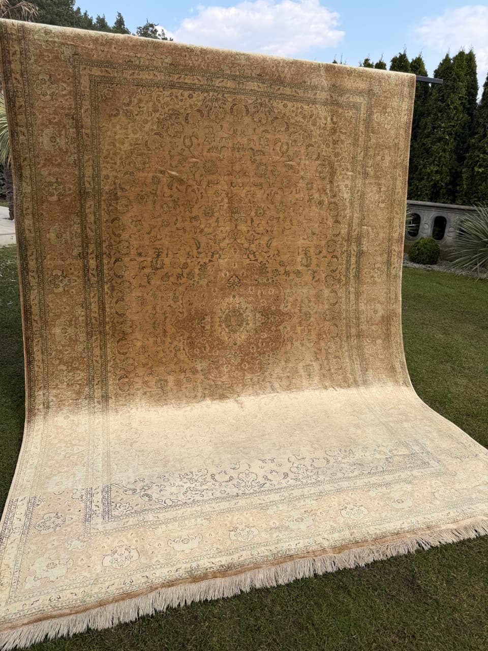 Dywan Ghoum/Qom, jedwab beżowo-złoty, Iran, 350x250 cm - 293833