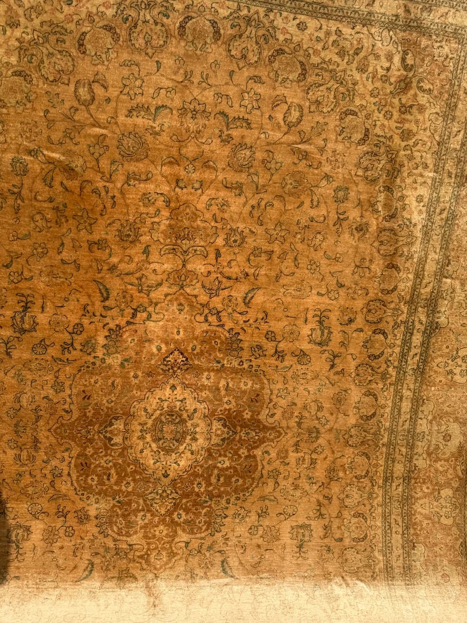 Dywan Ghoum/Qom, jedwab beżowo-złoty, Iran, 350x250 cm - 293837