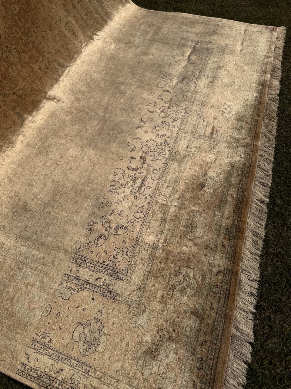 Dywan Ghoum/Qom, jedwab beżowo-złoty, Iran, 350x250 cm - 293836