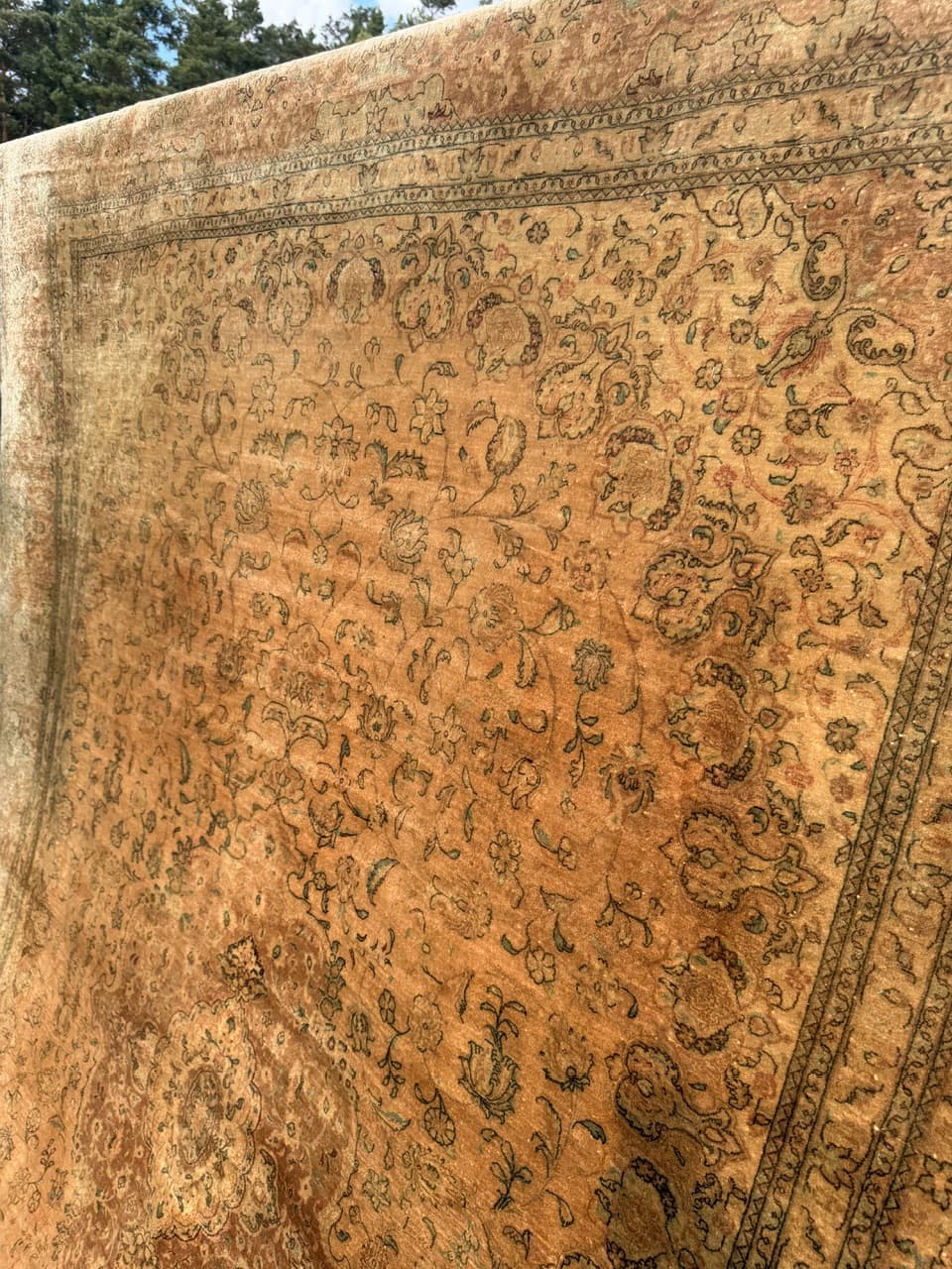 Dywan Ghoum/Qom, jedwab beżowo-złoty, Iran, 350x250 cm - 293839