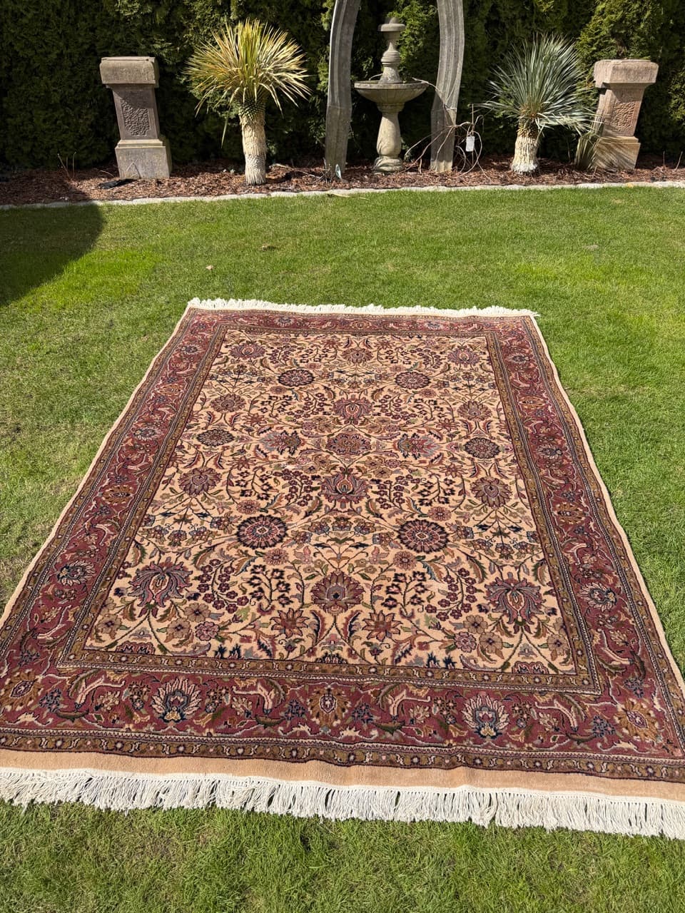 Dywan Indo Bidjar, 250x175 cm, beżowy złoty, wełna, Indie - 293852