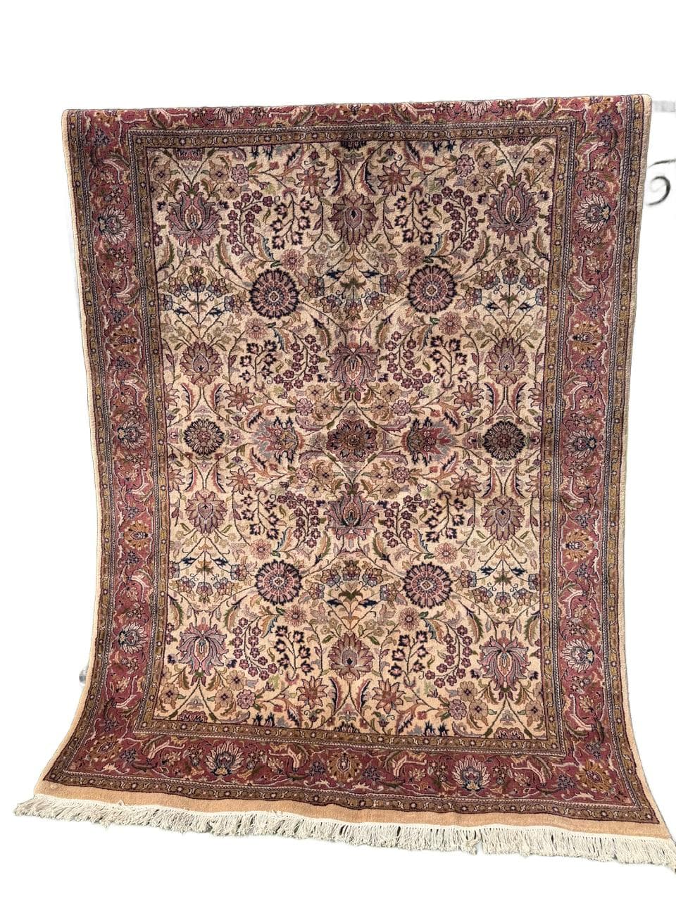 Dywan Indo Bidjar, 250x175 cm, beżowy złoty, wełna, Indie