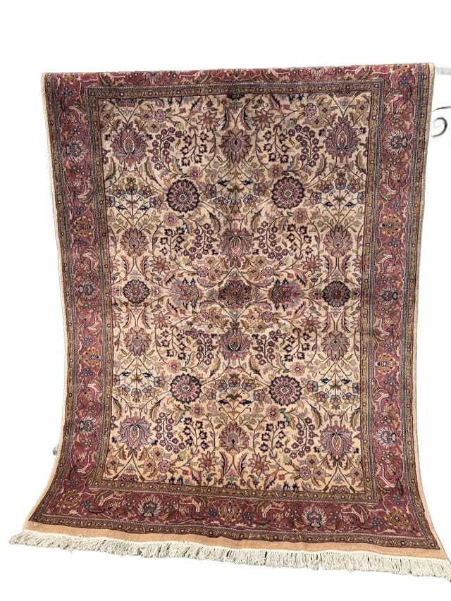 Dywan Indo Bidjar, 250x175 cm, beżowy złoty, wełna, Indie - WYMIARY