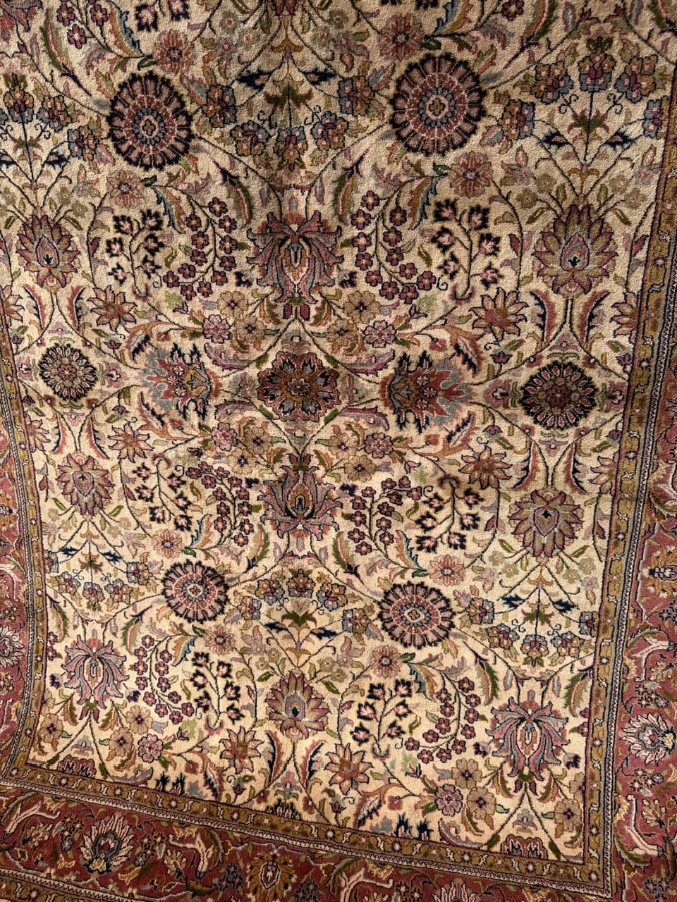 Dywan Indo Bidjar, 250x175 cm, beżowy złoty, wełna, Indie - 293846