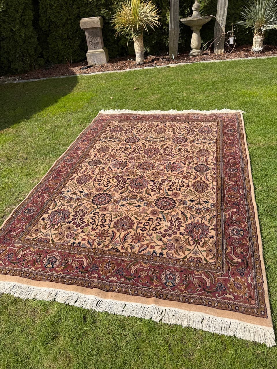 Dywan Indo Bidjar, 250x175 cm, beżowy złoty, wełna, Indie - 293853