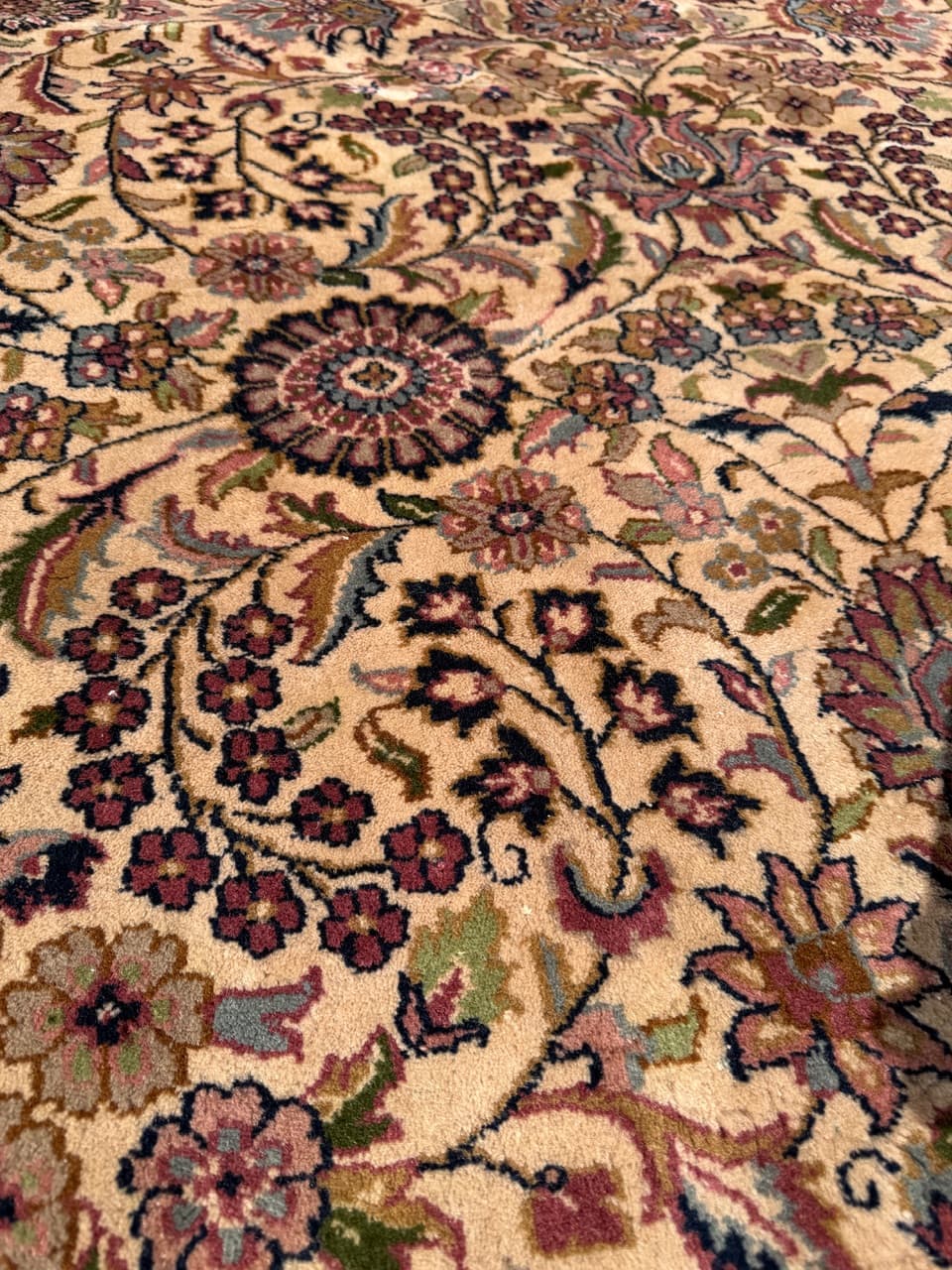 Dywan Indo Bidjar, 250x175 cm, beżowy złoty, wełna, Indie - 293856