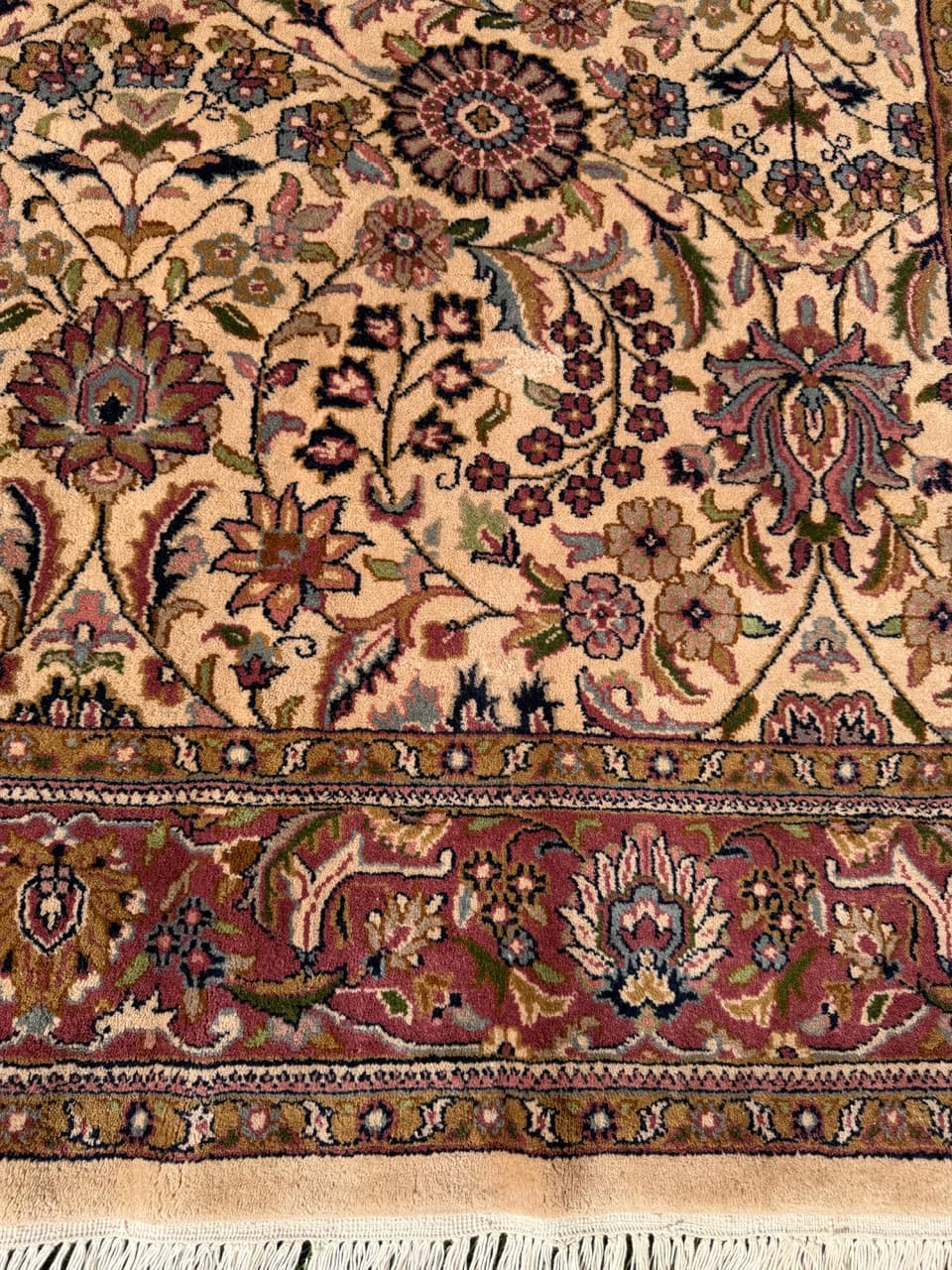 Dywan Indo Bidjar, 250x175 cm, beżowy złoty, wełna, Indie - 293855