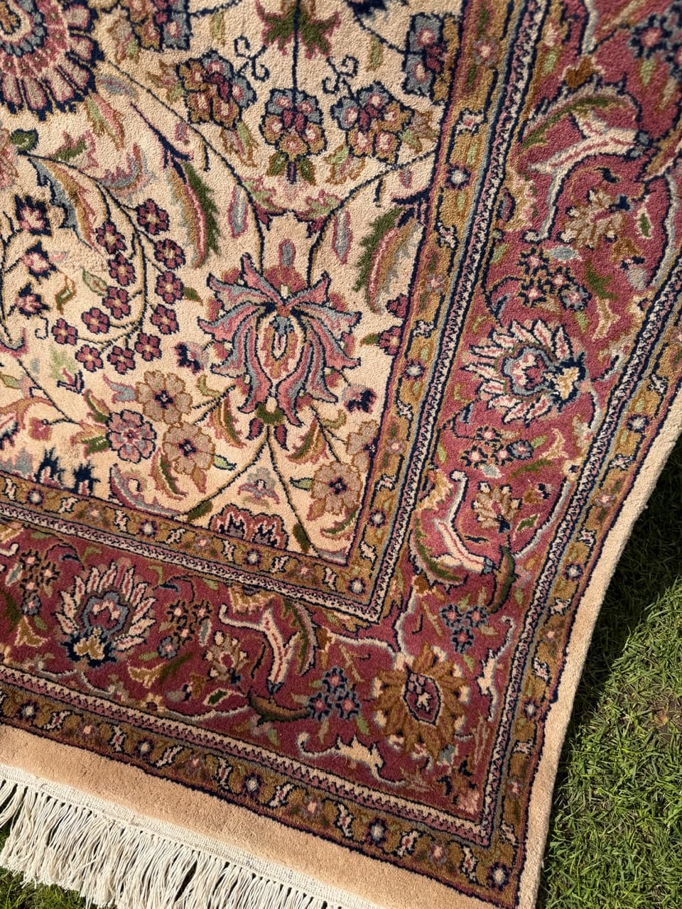 Dywan Indo Bidjar, 250x175 cm, beżowy złoty, wełna, Indie - 293847